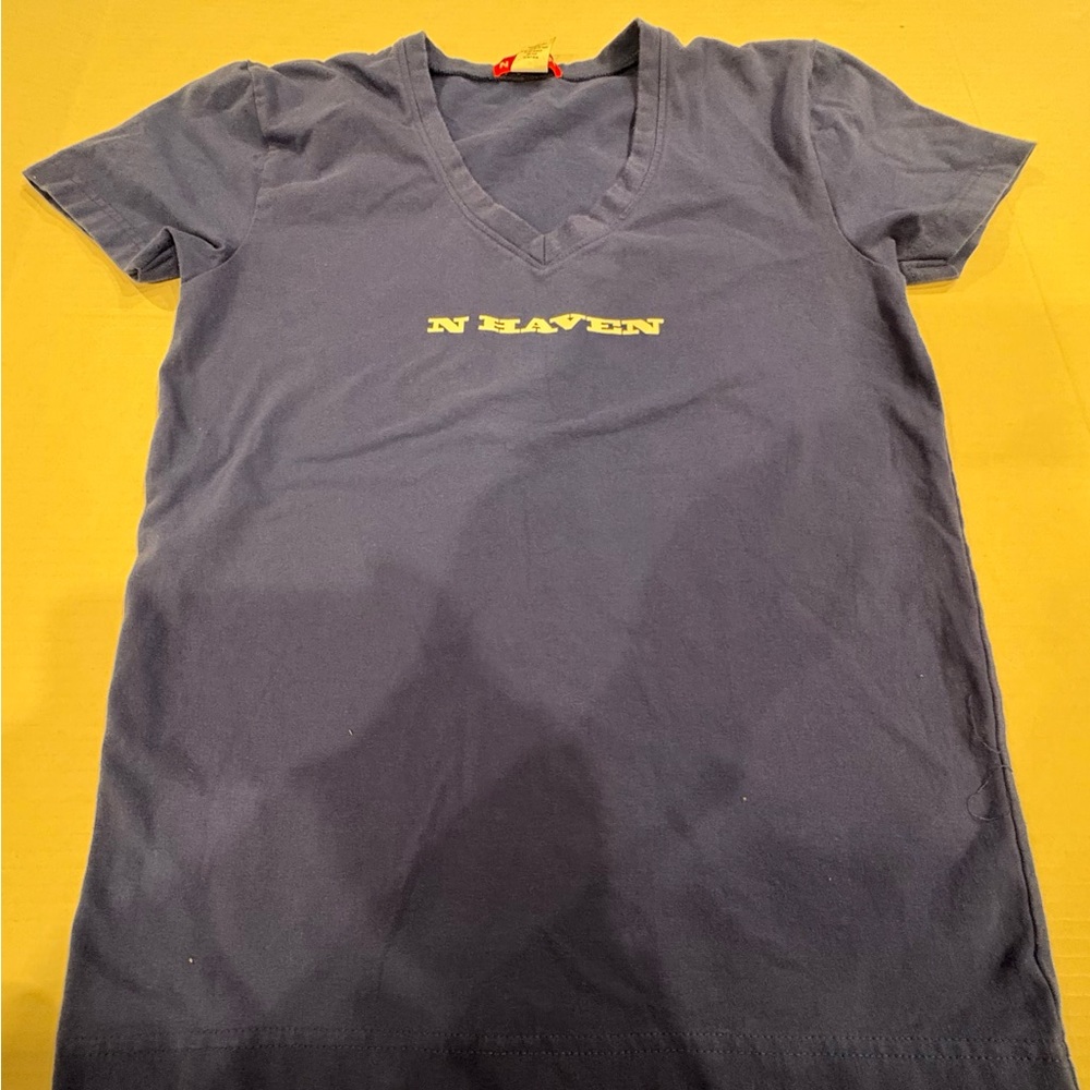 N Haven Navy V-Neck Short Sleeve Tee Small